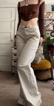 Baggy Carpenter High Waisted White Pants