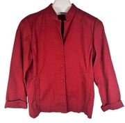 Eileen Fisher Women’s Button Up Light Weight Jacket Red Size Large