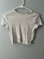 Light Grey Ribbed Crop Top