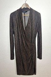 NWOT Norma‎ Kamali Brown Snake Print Bodycon Dress Size L