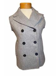 Ann Taylor double breasted wool vest size XS gray