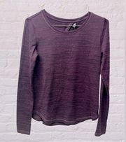 90 Degrees by Reflex Long Sleeve Workout Top in Heather Purple size medium