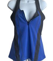 Colorado Trading & Clothing Co Women Medium Blue Mira Tank 1/4 Zip Razor Back