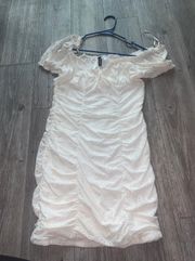 White Ruffle Bodycon Dress