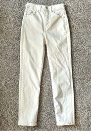 🦋 Express White Super High Rise Slim Jeans 0 0R