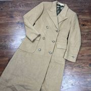 Brooks Brothers 100% Pure Camel Hair Womens 4P Trench Coat Overcoat Vintage 80's