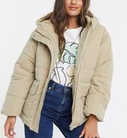 ASOS DESIGN tan puffer jacket