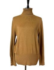 Sweater Turtleneck Long Button Sleeves Camel Women’s Size Medium