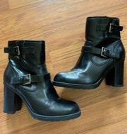 High Heel Black Zip Up Boots