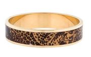 Saint Laurent Pattern Leopard Bangle in Metal and Resin