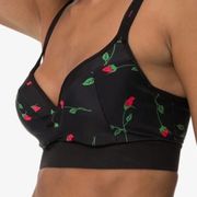 Adam Selman Sport Push It Rose Print Sports Bra