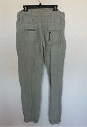 NEW PETE & GRETA by JOHNNY WAS CUPRA POPLIN CARGO PANTS IN ICE SZ 8