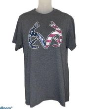 Women’s Dark Gray USA Flag Antlers Tee Size M