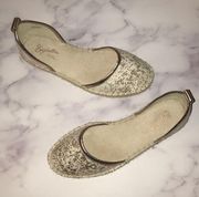 Anthropologie Seychelles Los Angeles gold metallic size 7 NWOT