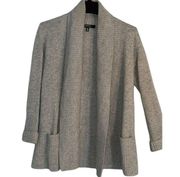 SAKS 5th Avenue Cashmere Sweater Womens XS Cardigan Gray Long Sleeve Pockets