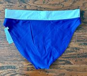 Summersalt The Classic Turn Down Bikini Swim Bottoms in Blue Size 12 NWT