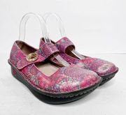 Algeria Pink Floral Design Shoes Comfort Orthotic Size 38 Women’s 7.5