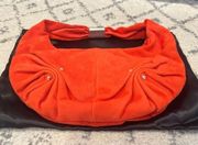 Yves Saint Laurent Mamounia Orange Split Calf Leather Hobo Shoulder Bag