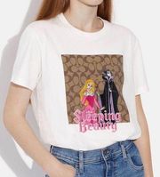 NWT Disney X Coach Signature Sleeping Beauty T Shirt off white size L