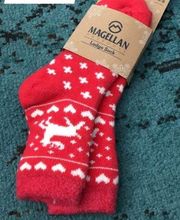 Magellan reindeer fuzzy socks