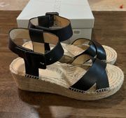 Sole Society Audrina Black Espadrille Platform Sandals size 11‎ M