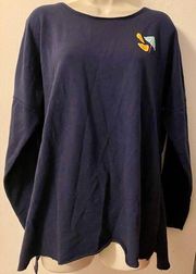 Crown & Ivy Women’s Navy Long Sleeve Embellished Top Sz M Like New