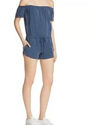 Revolve  Blue Off Shoulder Romper Size Medium