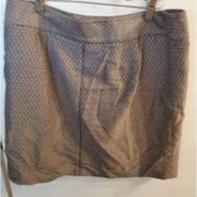 ANN Taylor loft petite size 12 petite brown skirt. side zipper   waist 34 inches