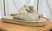 Seven Dials Wendelle Faux Suede Tasseled Espadrille Slide Sandal Stone Beige 11