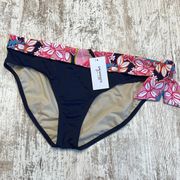 22 // Swimsuits For All NWT Blue Pink Floral Side Tie Bikini Bottoms