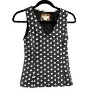 Maeve By Anthropologie Polka Dot Poly-Cotton V-Neck Tank Top Women's Size S