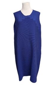 Armani Collezioni Ribbed Cobalt Blue Sheath Dress - Women's Size 14