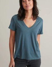 Marine Layer Boyfriend V Neck Tee Green Gables Short Sleeve T-Shirt