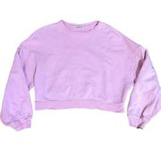 Agolde Distressed Pink Cropped Cotton Sweatshirt size Medium