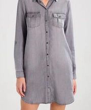 Philosophy Gray Chambray Shirt Dress Size Medium