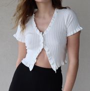 White Lettuce Hem Top