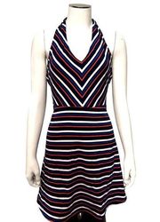 Aeropostale Striped Red White & Blue Halter Dress Size M