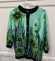 Bob Mackie Size Medium Floral Green Art to Wear Decor Decoration Artsy Statement