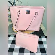 GUESS Tote Bag & Matching Wristlet Powder Pink