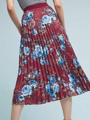 HD Floracion Pleated Midi Skirt