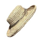 Scala Round Straw Summer Hat Beach with Flat Lip Rim - One Size