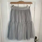 Lauren Conrad Dress Up Shop Flint Gray Ruffle Tulle skirt New with Tag Sz S