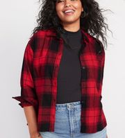 Old Navy NWT  Plaid Flannel Boyfriend Shirt Sz L