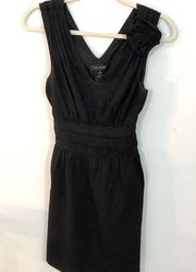 Miss Me MM Couture LBD Little Black sparkle dress Rosette beading sparkle EUC