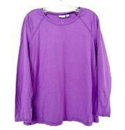 LOGO Lori Goldstein The Tee Purple Long Sleeve Shirt Sz M