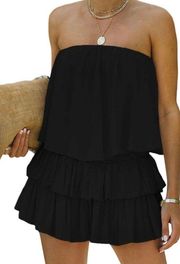 Black Strapless Romper