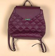 Nine West Vegan Leather Quilted Burgundy Backpack