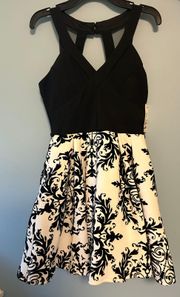 Black And White Fit And Flare Dress