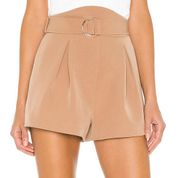 Camila Coelho Maricela Trouser Short Nude Tan Size XS Wide Leg Designer Belt NEW