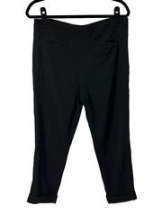 Vince Black Viscose Cuffed Hem Cropped Pants